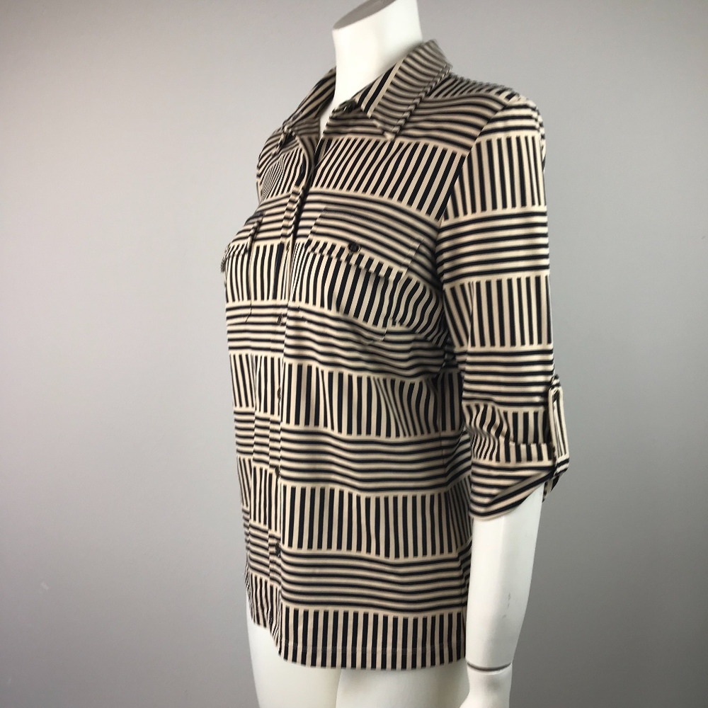 J. Mclaughlin Women's size M Striped Shirt - Picture 3 of 8